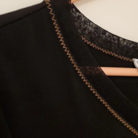 JM Collection Animal print multi-textured collage top 3/4 sleeves petite medium - Picture 4 of 7